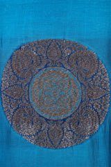 Blue Chanderi Silk Salwar Two Piece Suit Set with Antique Zari Work