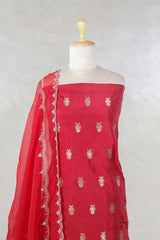 Maroon Katan Silk Salwar Suit with with mayur motif
