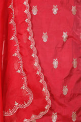 Maroon Katan Silk Salwar Suit with with mayur motif