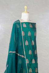 Emerald Green Banarasi Salwar Suit with Meenakari Motifs