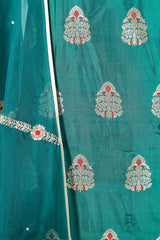 Emerald Green Banarasi Salwar Suit with Meenakari Motifs