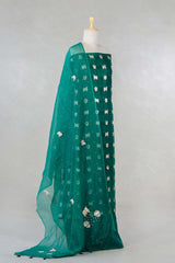 Emerald Green Salwar Suit with Pichwai Organza Dupatta