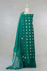 Emerald Green Salwar Suit with Pichwai Organza Dupatta