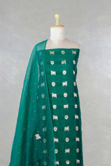 Emerald Green Salwar Suit with Pichwai Organza Dupatta