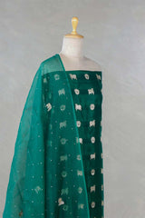 Emerald Green Salwar Suit with Pichwai Organza Dupatta