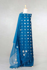 Blue Salwar Suit with Pichwai Organza Dupatta