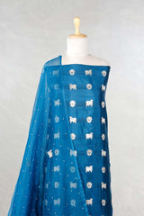 Blue Salwar Suit with Pichwai Organza Dupatta