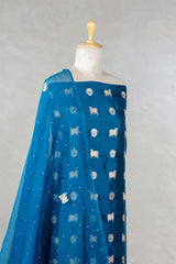 Blue Salwar Suit with Pichwai Organza Dupatta