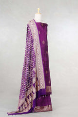 Deep Purple Salwar Suit with Bandhani Banarasi Dupatta