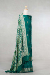 Bottle Green Salwar Suit with Bandhani Banarasi Dupatta