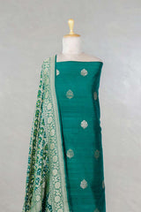 Bottle Green Salwar Suit with Bandhani Banarasi Dupatta