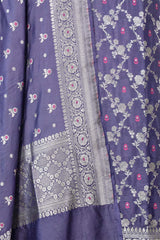 Blue Mulberry Silk Salwar Suit Set with Meenakari Work