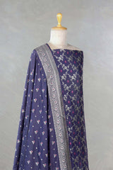 Blue Mulberry Silk Salwar Suit Set with Meenakari Work