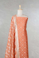 Peach Mulberry Silk Salwar Suit Set with Meenakari Work
