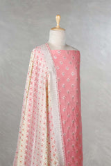 Pink Mulberry Silk Salwar Suit Set with Meenakari Work