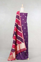 Purple Handwoven Organza Silk Suit Piece