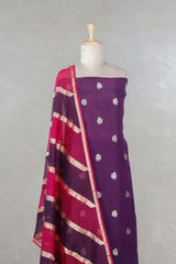 Purple Handwoven Organza Silk Suit Piece