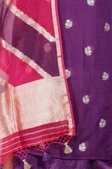 Purple Handwoven Organza Silk Suit Piece