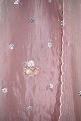 Baby Pink Tissue Silk Salwar Suit with Hand Emberoidery