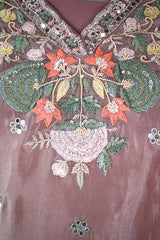 Baby Pink Tissue Silk Salwar Suit with Hand Emberoidery