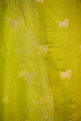 Light Green Chiniya Silk Salwar Suit with Pichwai Motifs