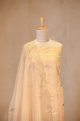 Beige Chiniya Silk Salwar Suit with Pichwai Motifs