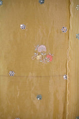 Yellow Tissue Silk Salwar Suit with Hand Emberoidery