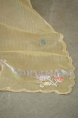 Yellow Tissue Silk Salwar Suit with Hand Emberoidery