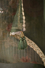 Heena Green Tissue Silk Salwar Suit with Floral Print