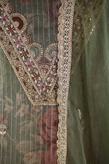 Heena Green Tissue Silk Salwar Suit with Floral Print