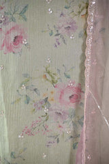 Liril Green Tissue Silk Salwar Suit with Floral Prints