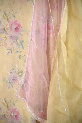 Yellow Tissue Silk Salwar Suit with Floral Prints