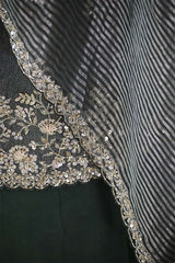 Green Grey Tissue Silk Salwar Suit with Mayur Motif Dupatta