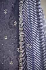Midnight Blue Tissue Silk Salwar Suit with Mayur Motif Dupatta