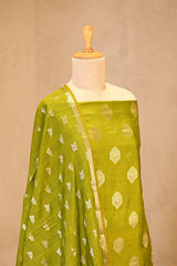 Heena Green Chiniya Silk Salwar Suit Set with Floral Zari Motifs