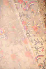 White Organza Silk Salwar Suit with Emberoidered Dupatta