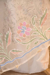 Off White Organza Silk Salwar Suit with Emberoidered Dupatta