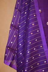 Purple banarasi Silk Salwar Suit with Sonarupa Motifs and Organza Dupatta