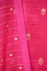 Pink banarasi Silk Salwar Suit with Sonarupa Motifs and Organza Dupatta