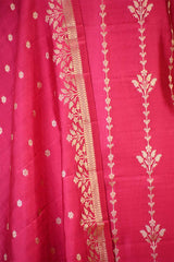 Pink Chiniya Silk Salwar Suit Set with Dupatta