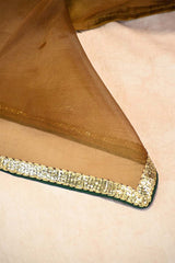 True Mustard Katan Silk Suit Set with Designer Woven Yoke