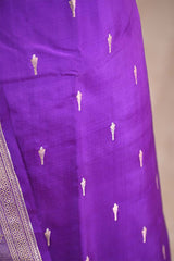 Purple Katan Silk Dress Material with Sona-Roopa Zari
