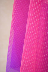 Purple Katan Silk Dress Material with Shaded Organza Dupatta