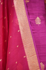 Purple Raw Silk Salwar Suit with Organza Dupatta