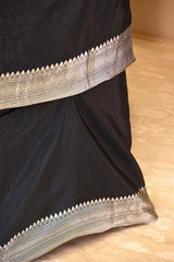 Karishma inspired Banarasi Silk Suit Set with Silver Zari Weaving