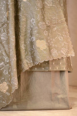 Sage Green Chanderi Silk Suit Set with Sona Rupa Floral Buti & Embroidered Dupatta