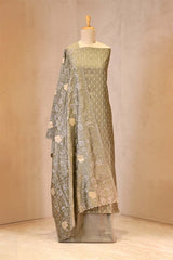 Sage Green Chanderi Silk Suit Set with Sona Rupa Floral Buti & Embroidered Dupatta