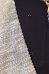 Black Cotton Kurta Set with Bird Motif Appliqué