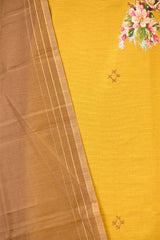 Yellow Cotton Kurta Set with Bird Motif Appliqué