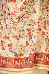 Light Yellow Zari Buti Suit Set with Printed Chanderi Dupatta